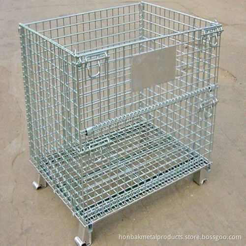 (steel Painted)wire Mesh Container/tote Box /foldable Wire Mesh Basket